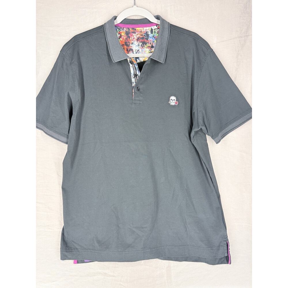 Robert Graham Polo Shirt Men’s XLarge Classic Fit Skull Knowledge Wisdom Truth